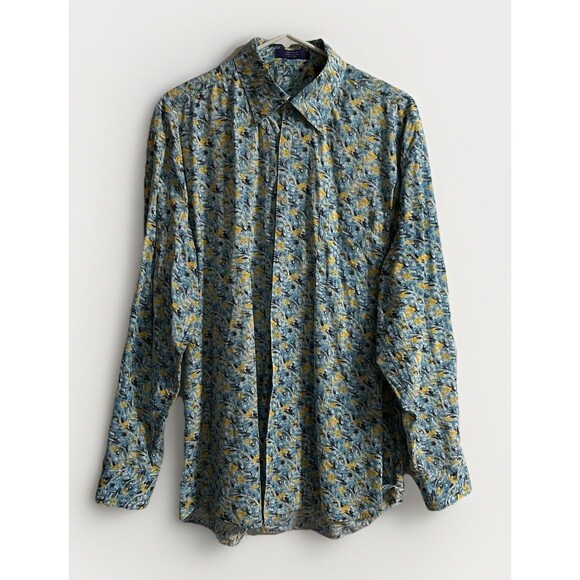 Alan Flusser Shirt Men’s Long Sleeve Button Down Multicolor Geometric XL - Picture 1 of 11